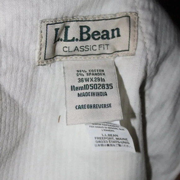 L.L. Bean Classic Fit Stretch Corduroy Plain Front Pants Men's 36W/29" - Picture 13 of 14